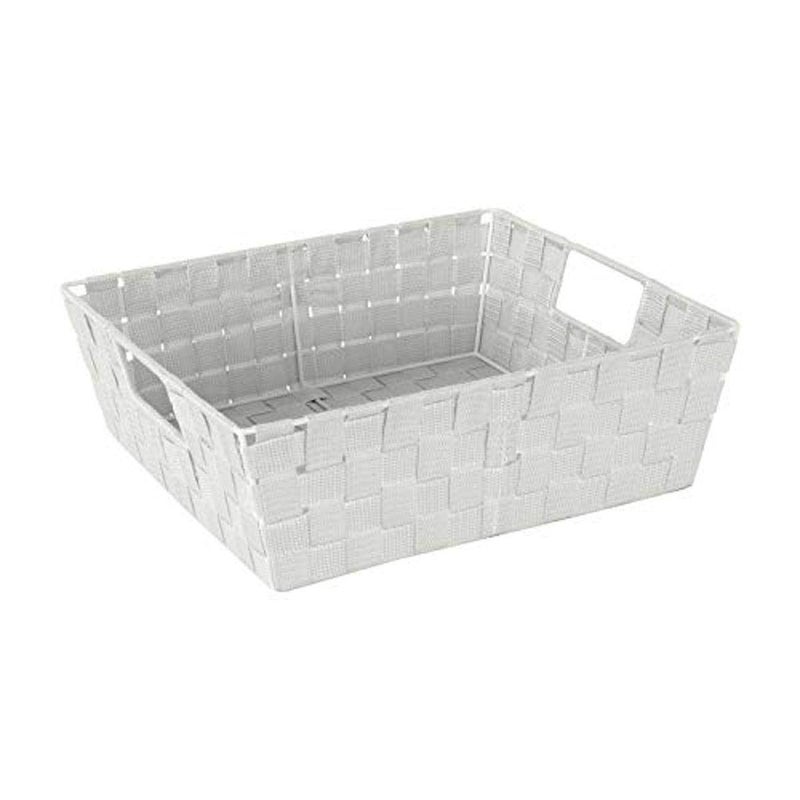 Simplify Large Shelf Woven Strap Tote | Decorative Storage Basket | Built in Handles | Organization | Closet | Bedroom | Bathroom | Nursery | Accessories | Toys | Gifts | 1 Pack | Heather Grey - Image 1
